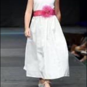 Ivory Gown With Flower Ribbon- KTG